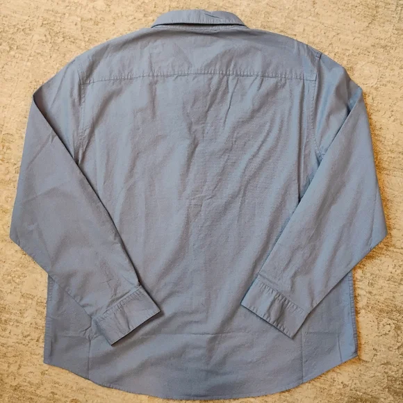 NWT 2XL Calvin Klein Jeans Long Sleeve Button Up Stretch Oxford Shirt Blue NEW - Picture 2 of 9